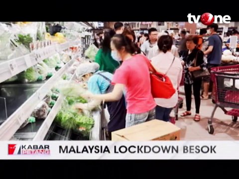 Jelang Lockdown, Warga Malaysia Borong Bahan Pokok