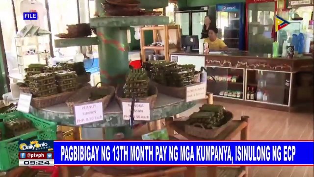 Pagbibigay ng 13th month pay ng mga kumpanya, isinulong ng ECP
