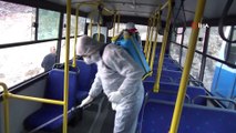 Belediye otobüsleri korona virüsüne karşı dezenfekte edildi