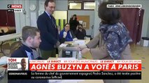 Le moment de solitude d'Agnès Buzyn qui se débat avec une bouteille de gel hydroalcoolique dans son bureau de vote en direct sur les chaînes infos