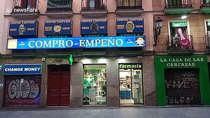 Coronavirus: Madrid streets deserted amid country-wide lockdown