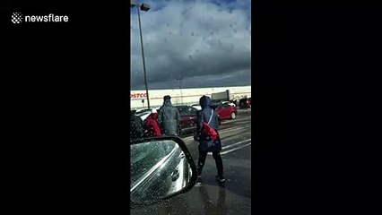 Coronavirus: Costco line goes around parking lot during panic buying spree