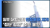 일부 대형교회 현장예배 재개...'집단감염' 주민 불안 / YTN