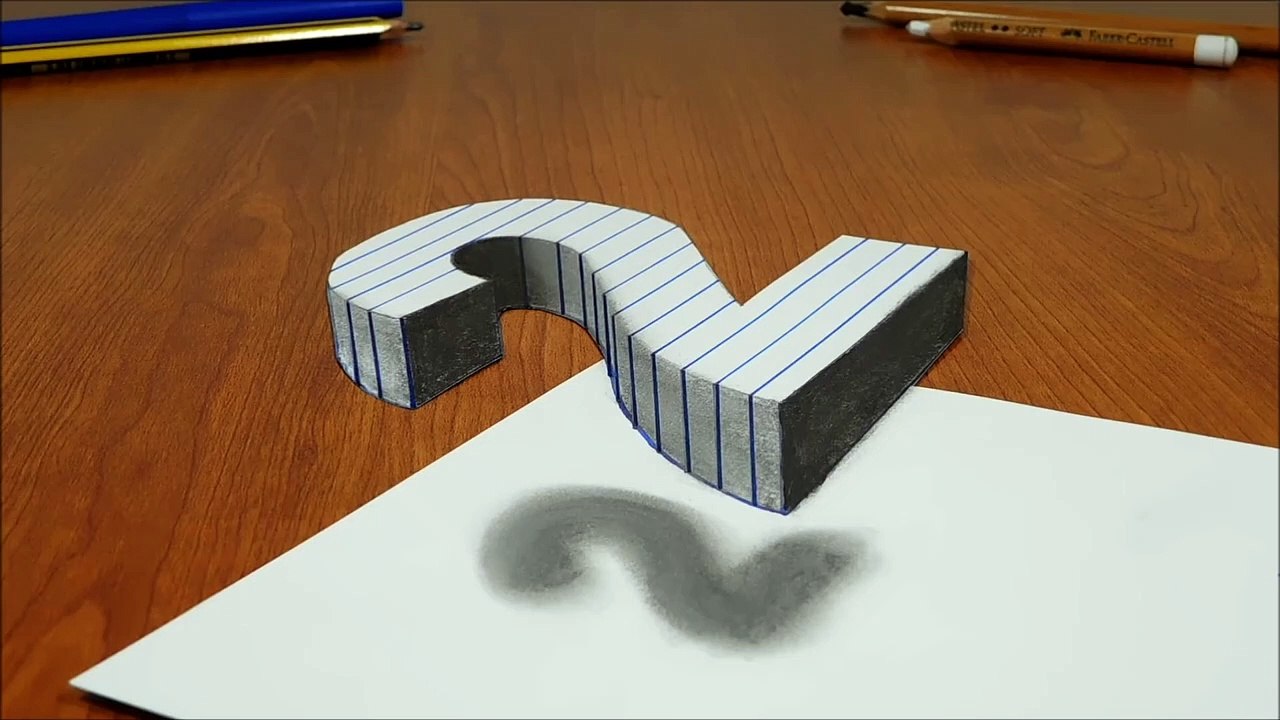 3D Trick Art On Line Paper, Floating Number 2_t4MT1yvLBkc_1080p