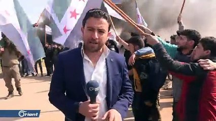 لليوم الثالث يستمر أهالي إدلب باعتصامهم ضد الدوريات المشتركة