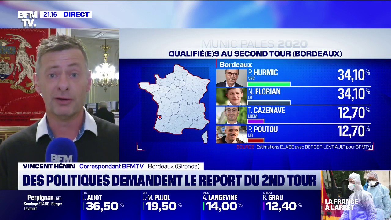 Municipales: Pierre Hurmic (EELV) et Nicolas Florian (LR) arrivent en tête au coude à coude à Bordeaux