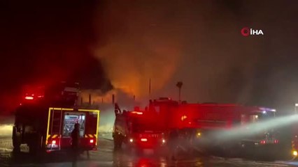 Benzinliğin yanındaki bahçe alev alev yandı.