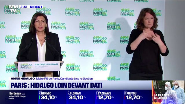 Municipales à Paris: en tête au premier tour, Anne Hidalgo appelle désormais à l'unité et au rassemblement