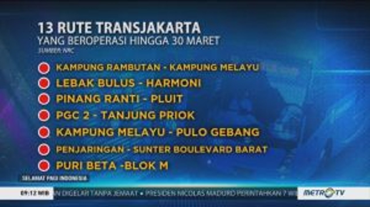 13 Rute TransJakarta yang Beroperasi Hingga 30 Maret