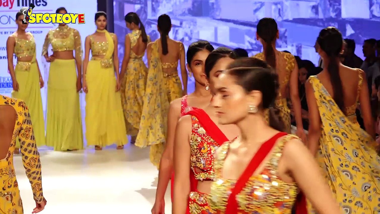 Diana Penty walks the ramp for Divya & Rajvir at the Bombay Times Fashion Week