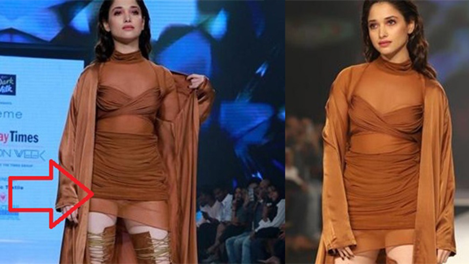 ⁣Tamannaah Bhatia suffers wardrobe malfunction, flashes inner wear during fashion week