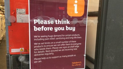 Sainsburys Warns Against Bulk Buying