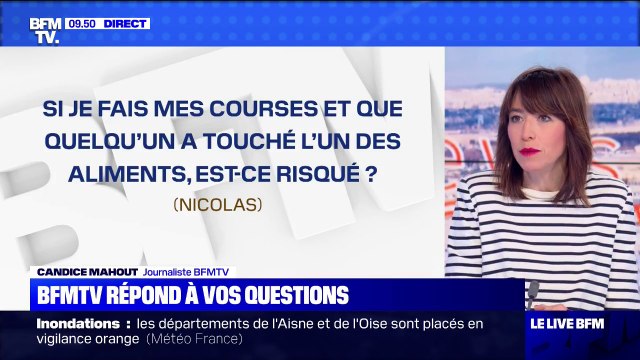 Coronavirus: si je fais mes courses et que quelqu'un a touché un des aliments, y a-t-il un risque ?