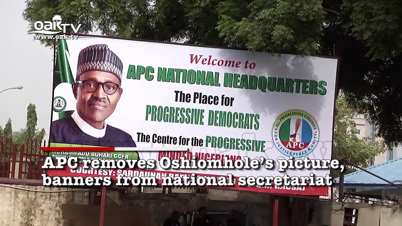 APC removes Oshiomhole’s picture, banner from national secretariat
