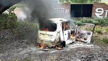 बाराबंकी : कार में लगी भीषण आग, कोई हताहत नहीं