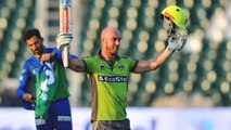 PSL 2020 : Chirs Lynn hit a 52 balls Century made . Lahore Qalandars entered semi final