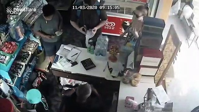 Alleged drunk driver smashes car into shop injuring customers at checkout counter in Thailand