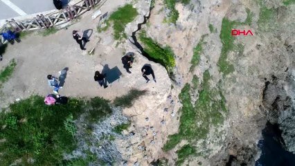 Antalya falezleri 'ölümüne' keyif noktası oldu