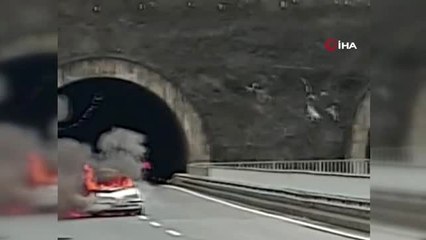 Otomobil alevlere teslim oldu