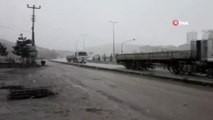 İstanbul'u Karadeniz'e bağlayan Kemikli rampalarında kar etkili oluyor