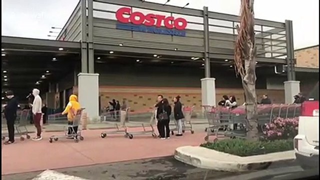 Hundreds line up as LA order closures of bars, gyms, theatres, restaurants