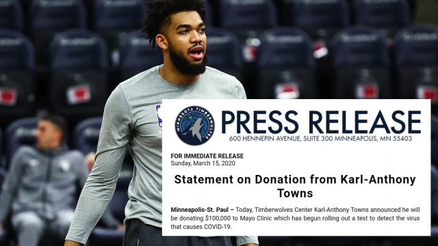 Karl-Anthony Towns Donates $100K To Mayo Clinic For Coronavirus Testing