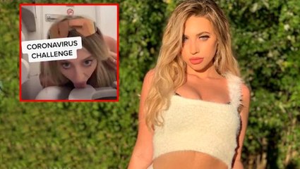 Koronavirüse meydan okuyan kadın, klozet kapağını yaladı