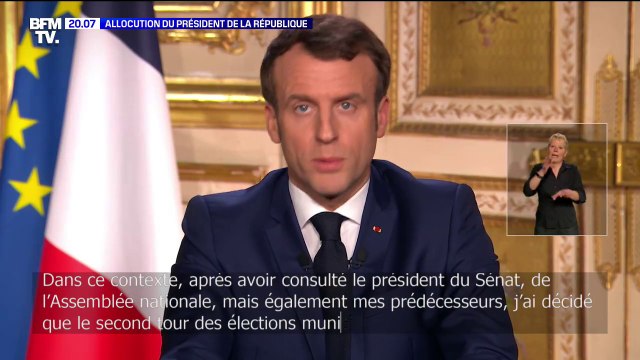 Emmanuel Macron annonce le report du second tour des élections municipales