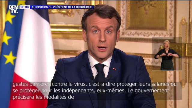 Seuls doivent demeurer les trajets nécessaires déclare Emmanuel Macron aux Français qui demande aux entreprises d'organiser le télétravail