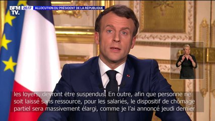 Télécharger la video: Emmanuel Macron annonce la suspension des factures d'eau, de gaz, d'électricité ainsi que les loyers pour les entreprises