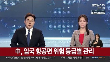 중국, 입국 항공편 위험등급별 관리
