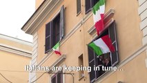 Coronavirus: Italians sing under lockdown