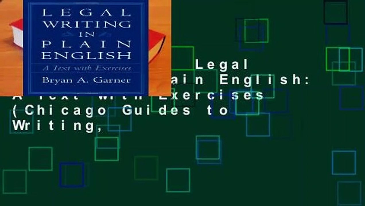 Full version  Legal Writing in Plain English: A Text with Exercises (Chicago Guides to Writing,