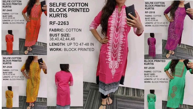 Cotton Block Printed Kurtis