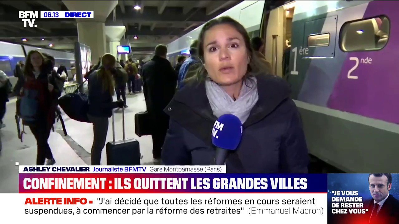 Confinement: de nombreux voyageurs tentent de quitter Paris avant midi à la gare Montparnasse