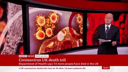 Download Video: Coronavirus - UK death toll rises to 35 - BBC News_HD