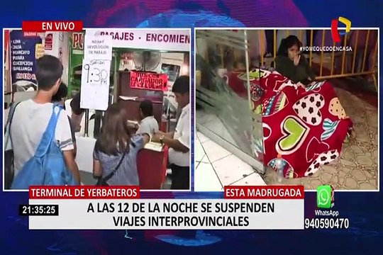 Conozca lo que se vivió en el Terminal de Yerbateros horas antes de la suspensión de viajes interprovinciales