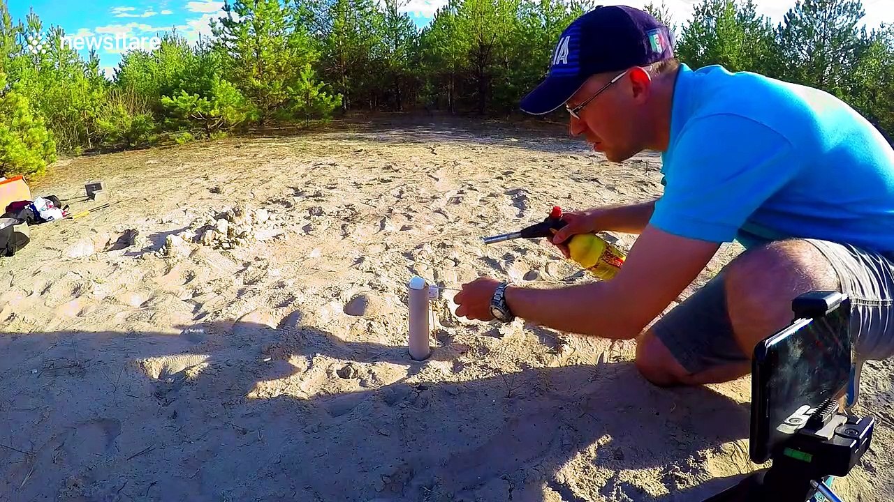 Crazy experiment sees marshmallow toasted with...