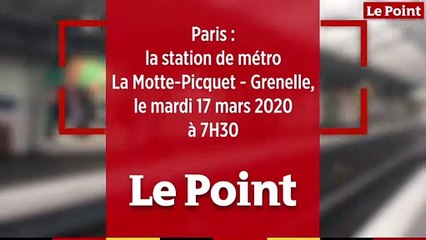 Paris : la station La Motte-Picquet - Grenelle, le mardi 17 mars 2020, à 7h30