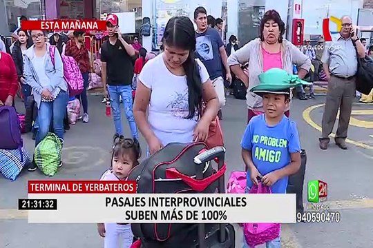 Aumentan más del 100% precios de pasajes interprovinciales