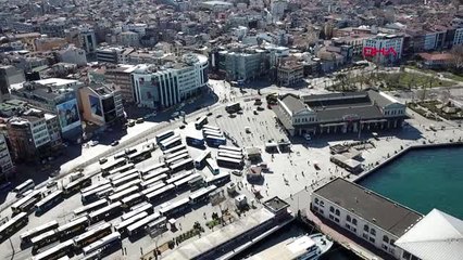 KADIKÖY'DEKİ KORONAVİRÜS SESSİZLİĞİ HAVADAN GÖRÜNTÜLENDİ