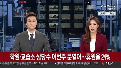 학원·교습소 상당수 이번주 문 열어…휴원율 24%