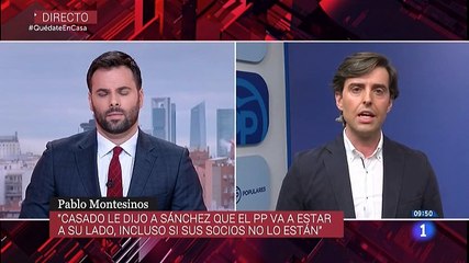 Zasca de Montesinos a TVE tras cortar el mensaje de Casado para dar paso a un tuit de Torra