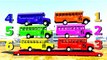 Learn Colors w Bus on Long Cars - Color for Kids in Spiderman Cartoon for Children Nursery Rhymes
