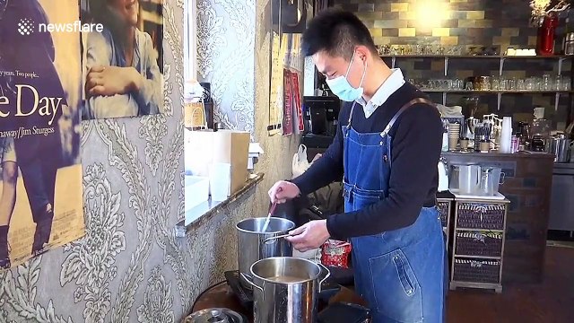 Chinese cafe sells five-litre bottles of bubble tea to attract customers after reopening