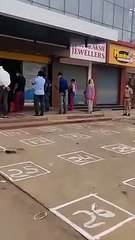 In Mundra People maintain social distance while buying essentials at a grocery store