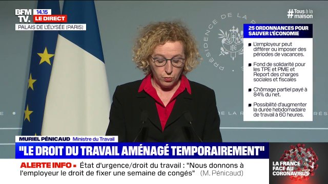 Muriel Pénicaud (ministre du Travail) : nous permettons de déroger aux règles relatives à la durée du travail, au repos hebdomadaire et dominical