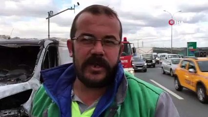 TEM Otoyolu’nda oto yangına hortumlu müdahale