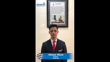 Alman - highest B.Tech Package 2020 _ Invertis University, Bareilly