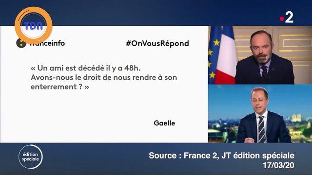 Edouard Philippe, le ton grave, déconseille d’aller à l’enterrement d’un ami à cause du coronavirus